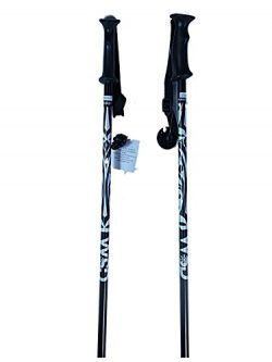 WSD Downhill/Alpine Aluminum Ski Poles Pick Size Pair with Baskets 2018 Model, Black/Silver