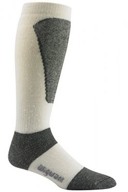 Wigwam Men’s Snow Sirocco Knee High Performance Ski Sock, White,Sock size : Large ( shoe S ...