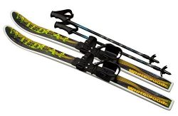 New Wildcat 95cm Jr Waxless Cross Country Backyard Ski Set w Poles Ages 4-8