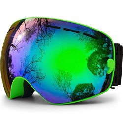 Hongdak Ski Goggles, Snowboard Goggles UV Protection, Snow Goggles Helmet Compatible for men wom ...