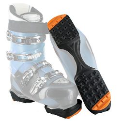 Yaktrax SkiTrax Ski Boot Tracks Traction and Protection Cleats (Pair), Black/Orange, Small