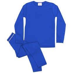 Rocky Girls Fleece Lined Thermal 2PC Underwear Set Top and Bottom (S, Royal Blue)