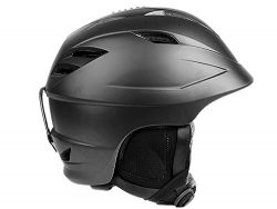 Snowboard Helmet Adult Matte Black Snow Sports Ultralight Helmet with Removable Velvet Ear Muffs