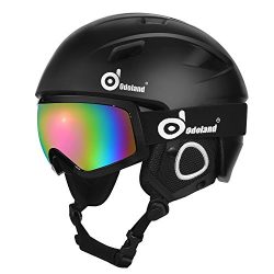 Odoland snow helmet set with ski goggles, unisex snow sports helmet goggles, shockproof /univers ...