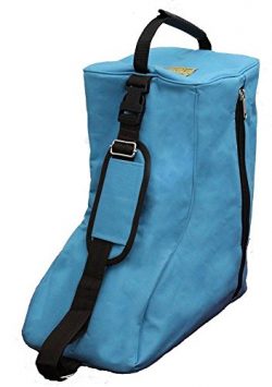 Tahoe 3 Layers Padded Western Boot Carry Bags, Sky Blue/Chocolate Trim