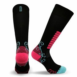 Eurosocks Women’s Sweet Silver Skiing Socks, Black, Medium