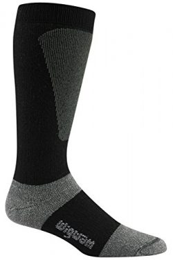 Wigwam Men’s Snow Sirocco Knee High Performance Ski Sock,Black,Sock size : Large ( shoe Si ...