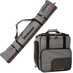 BRUBAKER Combo Ski Boot Bag and Ski Bag for 1 Pair of Ski, Poles, Boots, Helmet, Gear and Appare ...