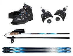 New Whitewoods 75mm 3Pin Cross Country Package Skis Boots Bindings Poles 177cm (41, 121-150lbs.)