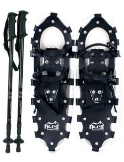 Alps All Terrian Snowshoes 25″ + pair antishock adjustable snowshoeing pole (black) + free ...