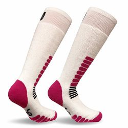 Eurosocks Micro-Supreme Over The Calf Ski Zone Socks,White/Pink, Medium