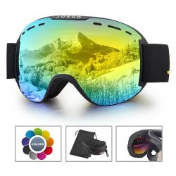 Jogoo Ski Goggles For Snowboard and Snowmobile,Interchangeable Lens and Magnetic Detachable Foam ...