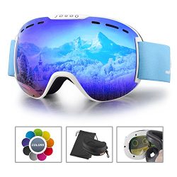 Jogoo Ski Goggles For Snowboard and Snowmobile,Interchangeable Lens and Magnetic Detachable Foam ...