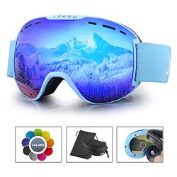 Jogoo Ski Goggles For Snowboard and Snowmobile,Interchangeable Lens and Magnetic Detachable Foam ...