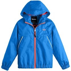 Wantdo Boy’s Light Weight Spring Jacket Hooded Wind Breaker Packable Mesh Lined Rainwear(A ...