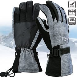 Waterproof Mens Ski Gloves, Breathable Windproof Warm Skiing Snowboard Gloves, Winter Cold Weath ...