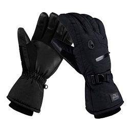 Waterproof Ski Snowboard Gloves with 3M Thinsulate,Zipper Pocket, Air Vent, Cold Weather Gloves  ...