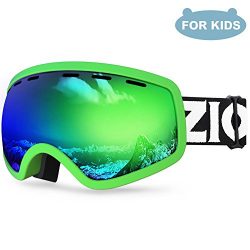 ZIONOR Lagopus X Mini Kids Snowmobile Snowboard Skate Ski Goggles with 100% UV Protection Anti-f ...