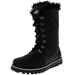 Polar Products Womens Quilted Comfy Winter Rain Warm Snow Knee High Boot – Black – U ...