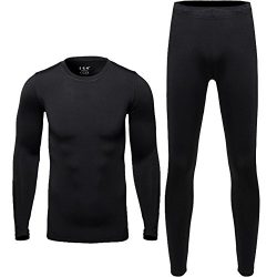 Hi-crazystore Men’s Underwear Winter Ski Fleece Thermal Set Warm Top and Bottom (XL)