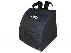 WSD Ski Boot Bag- Ski Gear Backpack For Boots New (Gray/Blue)