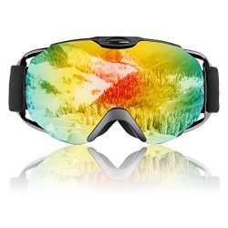 Ski Goggles, OTG Frameless Anti- Fog Snowboard Glasses with Adjustable Longer Strap for Men, Wom ...