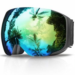 Ski Goggles,Findway Snowboard Snow Goggles-Upgraded Magnetic Interchangeable Dual-layer Lens,Fra ...