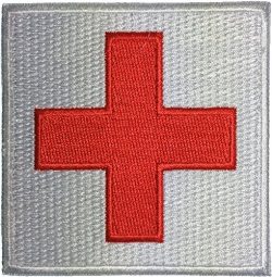 Tactical Medic Red Cross Patch Hook and Loop Fasteners Backing 3″x3″ Red on White by ...