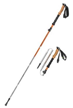 Vertex Compact and Lightweight Collapsible Aluminum Hiking and Trekking Poles, Cork Handle, Pair