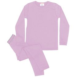 Rocky Girls Fleece Lined Thermal 2PC Underwear Set Top and Bottom (L, Lavender)