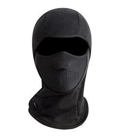 Zerdocean Winter Windproof Fleece Full Face Motorcycle Ski Mask Balaclava Black