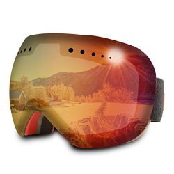 Ski Goggles, HybLc Snowboard Goggles with UV400 Protection Anti-fog Spherical Dual Lens for Men  ...