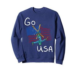 Unisex Freestyle skiing Ski Sport Go USA Sweatshirt Small Navy