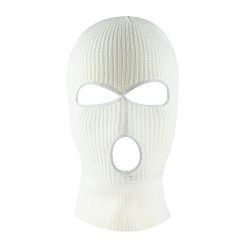 Knit Sew Acrylic Outdoor Full Face Cover Thermal Ski Mask by Super Z Outlet, White, One Size Fit ...