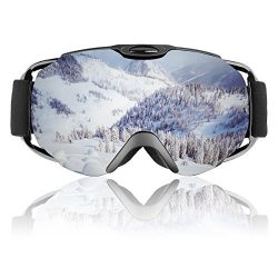 Ski Goggles, OTG Frameless Snowboard Glasses with Adjustable Longer Strap for Men, Women & Y ...