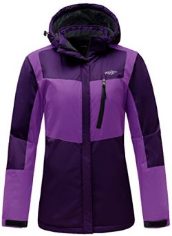 Wantdo Women’s Hooded Waterproof Fleece Parka Outdoor Mountaineering Windproof Ski Jacket  ...