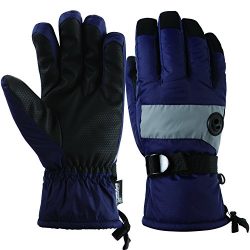 Kids Waterproof Ski Snowboard Gloves Thinsulate Lined Winter Cold Weather Gloves for boys and gi ...