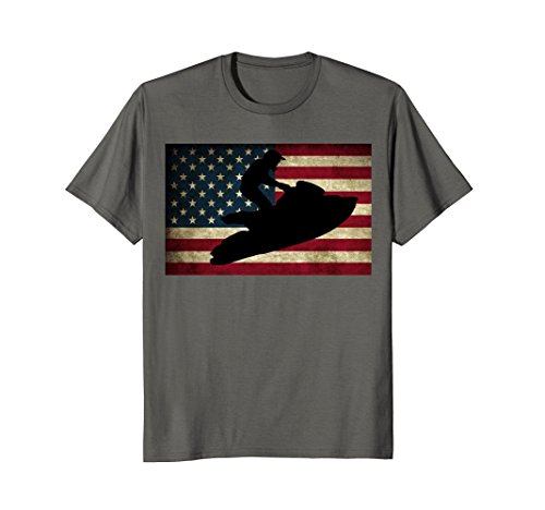 Mens Jet Ski T Shirt Jet Skier Tee Jet Skiing T-Shirt USA Flag 2XL ...