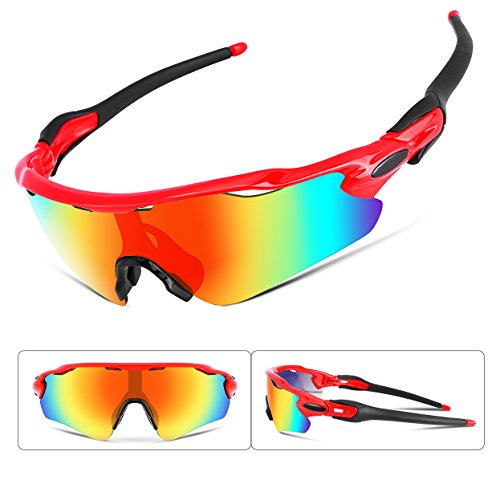 FEISEDY Polarized Sports Sunglasses Changeable Lenses TR90 Frame ...