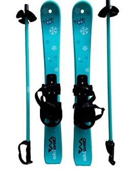 Kids First Plastic Snow Skis & Poles Age 2- 4 (approx 28″)