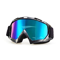 Motorcycle Goggles,Ski Snowboard with UV Protection Anti-fog Dual-lens Helmet Compatible for Tac ...