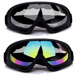 CarBoss Ski Goggles, 2-Pack Snowboard Goggles Skate Glasses, Motorcycle Cycling Goggles, CS Tact ...
