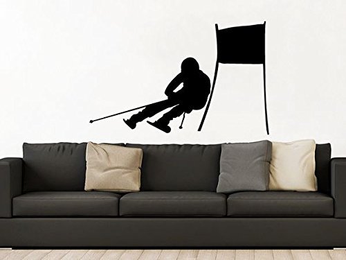 Downhill Skiing Wall Decal Vinyl Stickers Decals Home Decor Skier Snow Freestyle Jumping Extreme