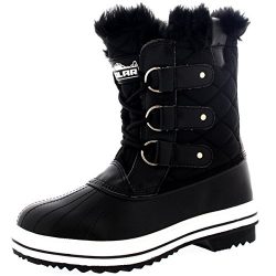 Polar Products Womens Snow Boot Nylon Short Fur Rain Winter Waterproof Snow Warm Boots – B ...