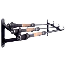 Horizontal Rod Rack for Fishing Rod Wall Rack Storage- Ultra Sturdy holds at least 3 rods- Space ...