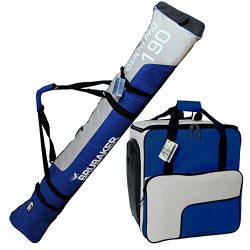 BRUBAKER Superfunction – Combo Ski Boot Bag and Ski Bag for 1 Pair of Ski up to 190 cm (74 ...