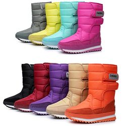 DADAWEN Women’s Waterproof Frosty Snow Boot Blue US Size 5