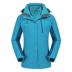 CAMEL CROWN Women’s Ski Waterproof Jacket Fleece Inner Breathable Lightweight Rain Coats Hooded  ...