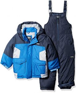 Osh Kosh Boys’ Toddler Ski Jacket and Snowbib Snowsuit Set, deep Navy/Wolf Grey, 4T