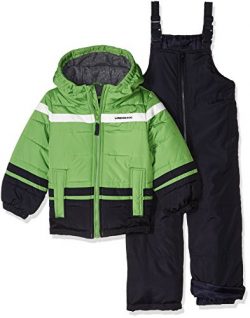 London Fog Little Boys’ 2-Piece Snow Pant and Jacket Snowsuit, Green, 7